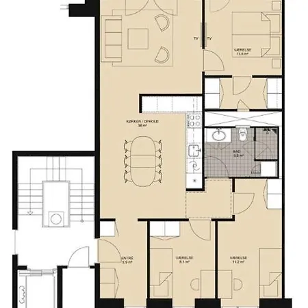 아파트 Beautiful 3-bed In Canal